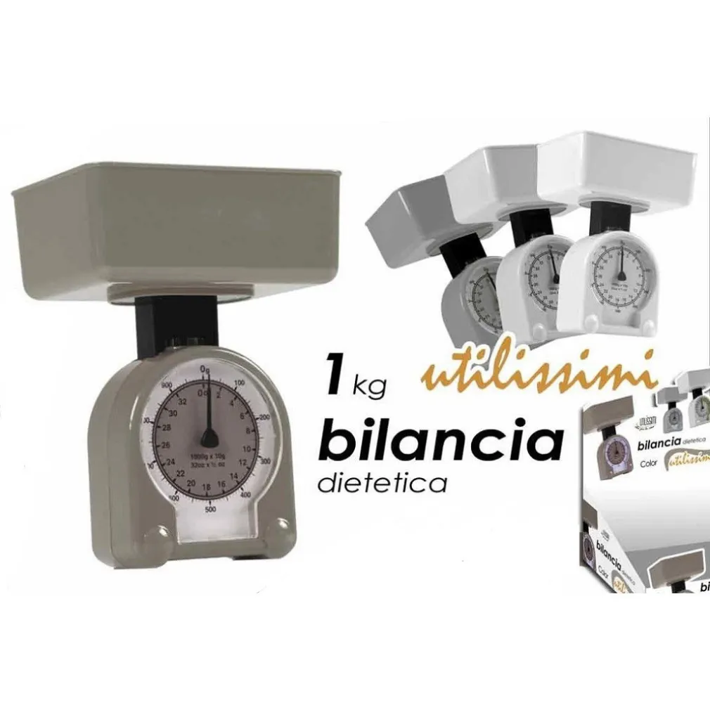 BILANCIA DIETETICA CUCINA ANALOGICA 1KG PESA ALIMENTI PIATTO VARI COLORI 684005
