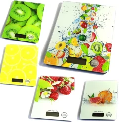 BILANCIA DIGITALE LCD PIATTO RIPIANO IN VETRO DA CUCINA 5KG DA1GR A 5KG FANTASIA