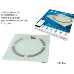 BILANCIA PESAPERSONE INTELLIGENTE DIGITALE CONNESSIONE BLUETOOTH ANDROID IOS APP MAX 180KG