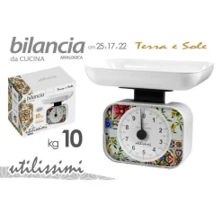 BILANCIA PORTATILE DA CUCINA ANALOGICA MAX.10KG 25X17X22CM DECORO MOSAICO 828492