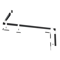 BINARIO LINEARE DA INCASSO ALLUMINIO NERO PER TRACK LIGHTS MAGNETICHE DC48V 2MT GF-201-2M