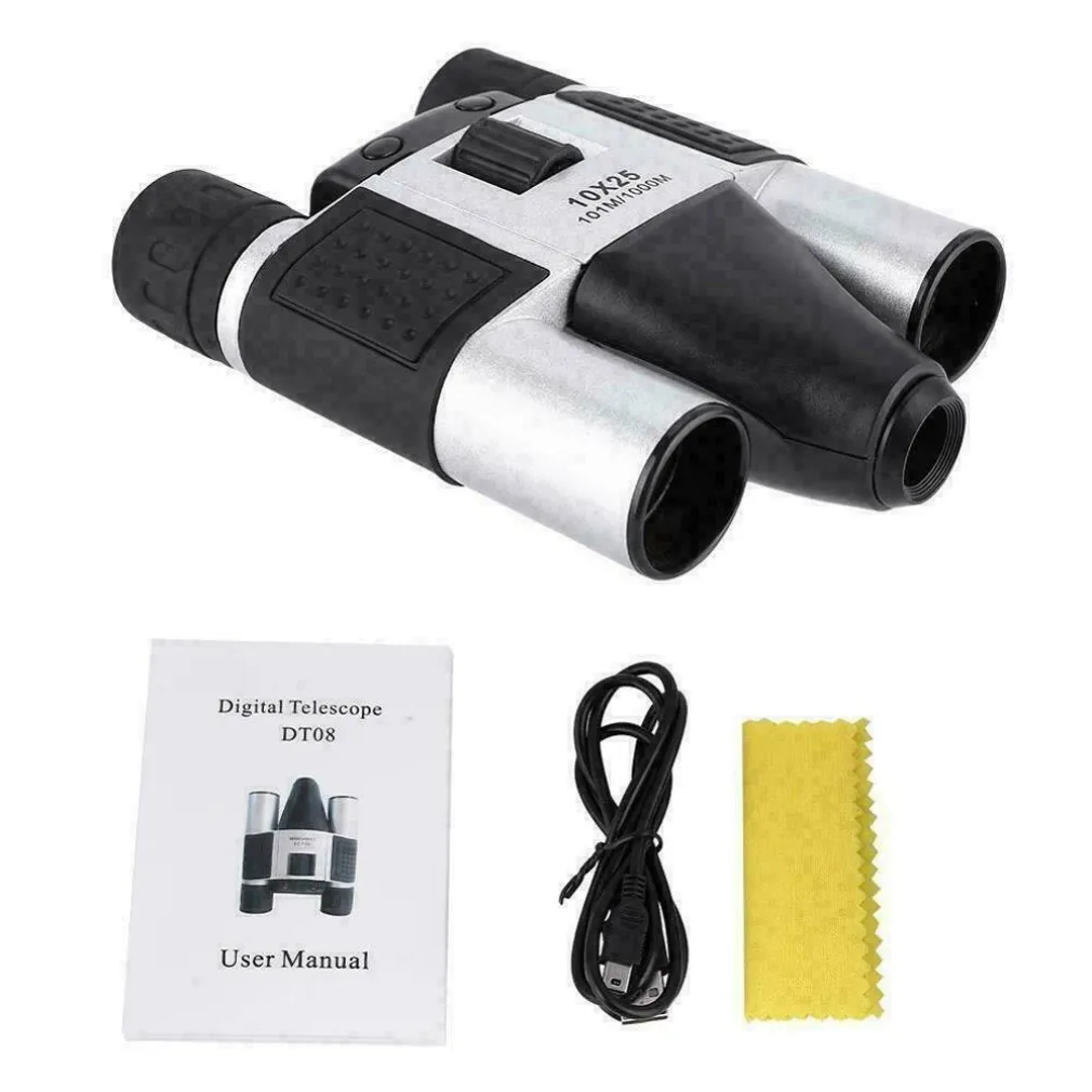 BINOCOLO CON FOTOCAMERA DIGITALE TELESCOPIO TF MICROSD 10X25 DT08 1.3MP CMOS