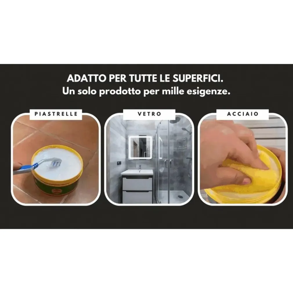 BIO MASTER PASTA UNIVERSALE CON SPUGNA SGRASSA PULISCE LUCIDA DETERGENTE NATURALE A LIMONE