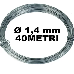 BOBINA MATASSA FILO FERRO FILATO CROMATO DIAMETRO 1,4MM PER 40 METRI