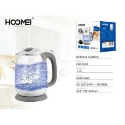 BOLLITORE ELETTRICO 1.7 LITRI 2200 WATT HM-5550 SCALDA ACQUA TE' TISANE