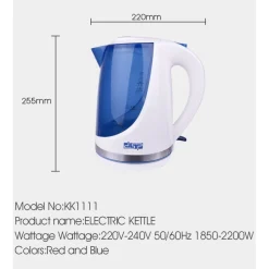 BOLLITORE ELETTRICO A CARAFFA 1,7 LITRI PER TE' INFUSI 2200W IN ACCIAIO INOX