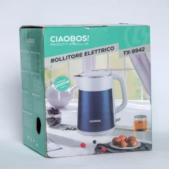 BOLLITORE ELETTRICO IN ACCIAIO INOX 2 LITRI 2000W ACQUA UFFICIO VIAGGI TX-9942