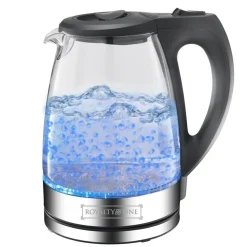 BOLLITORE ELETTRICO IN VETRO 1,7LT 2200W ACQUA CALDA CORDLESS CON LUCE LED BLU