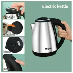 BOLLITORE ELETTRICO 2LT IN ACCIAIO 1500W PER ACQUA CALDA RESISTENTE SPEGNIMENTO AUTOMATICO