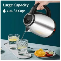 BOLLITORE ELETTRICO 2LT IN ACCIAIO 1500W PER ACQUA CALDA RESISTENTE SPEGNIMENTO AUTOMATICO