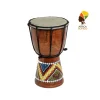 BONGO IN LEGNO DECORATIVO AFRICANO TAMBURO ARREDAMENTO ALTEZZA 19 X DIAMETRO 12