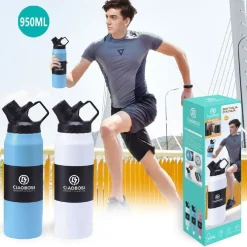BORRACCIA BOTTIGLIA TERMICA SPORT THERMOS TERMOS CONTENITORE ACQUA 950ML TX-8537