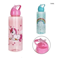 BORRACCIA IN PLASTICA CAPACITA' 750 ML DESIGN UNICORNO 7X25CM 2 MODELLI 0214164