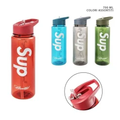 BORRACCIA IN PLASTICA COLORATA 700ML CASA SPORT FITNESS COLORI ASSORTITI 0221075