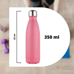 BORRACCIA SPORTIVA 350 ML ACCIAIO INOX DOPPIA PARETE PER SPORT SCUOLA CAMPEGGIO