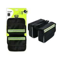 BORSA BORSELLO DOPPIA SACCA PORTA OGGETTI BANDE LATERALI RIFLETTENTI BICI XC1679