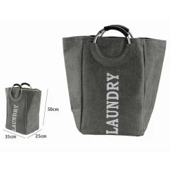 BORSA CESTO PORTA BIANCHERIA CONTENITORE BUCATO CON MANICI