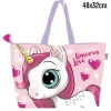 BORSA DA MARE UNICORNO ROSA PER DONNA E BAMBINA SHOPPING BAG UNICORN LOVE