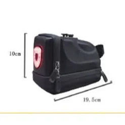 BORSA DA SELLA IMPERMEABILE PER BICI CON LUCE POSTERIORE RICARICABILE USB ZX-9428
