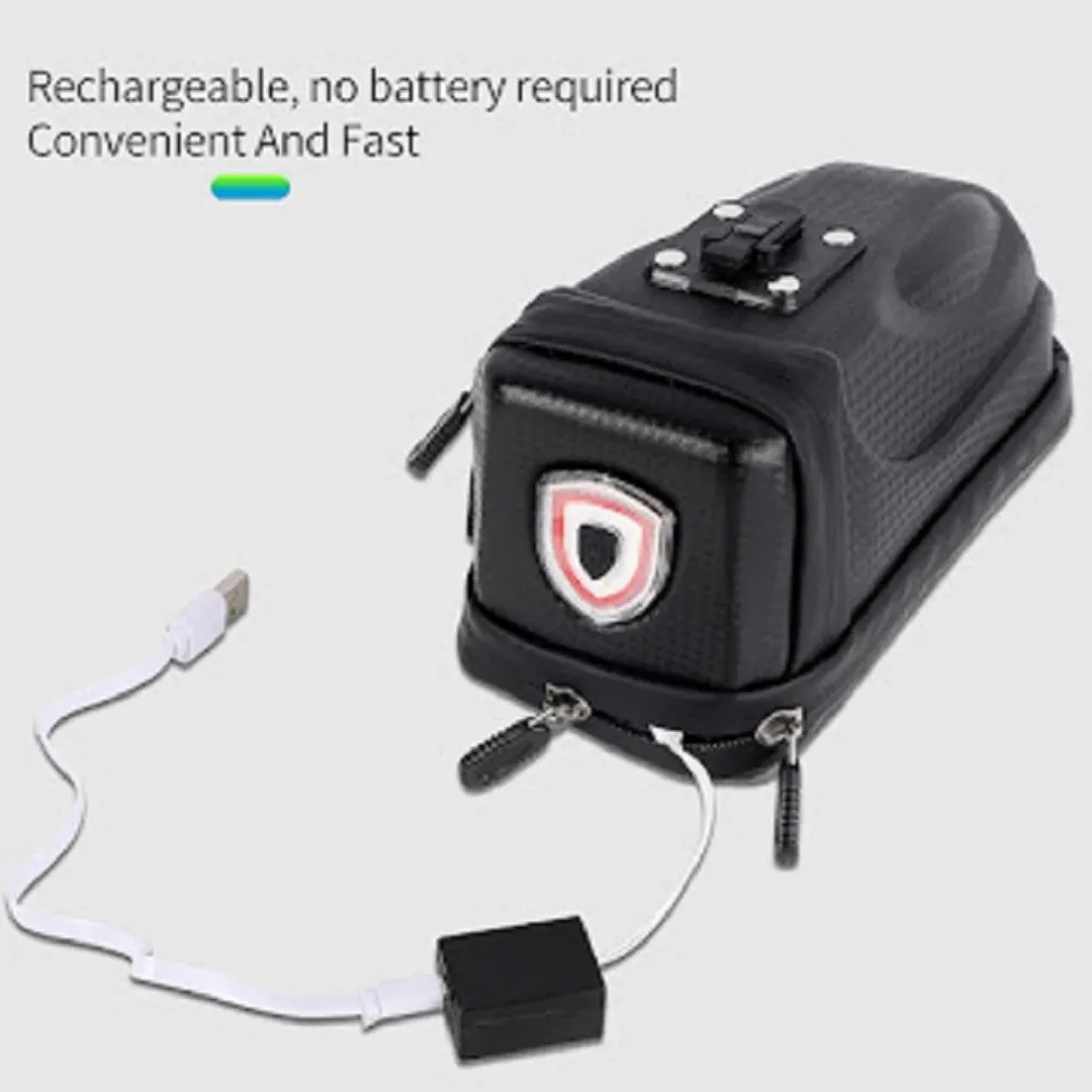 BORSA DA SELLA IMPERMEABILE PER BICI CON LUCE POSTERIORE RICARICABILE USB ZX-9428