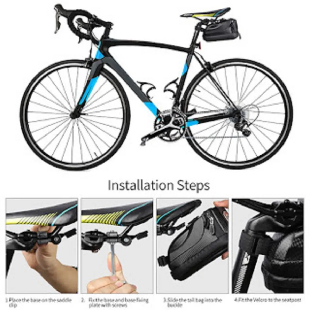 BORSA DA SELLA IMPERMEABILE PER BICI CON LUCE POSTERIORE RICARICABILE USB ZX-9428