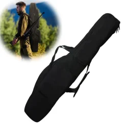 BORSA FODERO CUSTODIA PORTA CANNE PORTACANNE DA PESCA A 2 SCOMPARTI 120 CM NERO