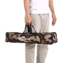 BORSA FODERO CUSTODIA PORTA CANNE DA PESCA 100CM CON 2 SCOMPARTI ZIP PIEGHEVOLE