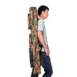 BORSA FODERO PORTA CANNE PORTACANNE DA PESCA A 2 SCOMPARTI 130 CM MIMETICO