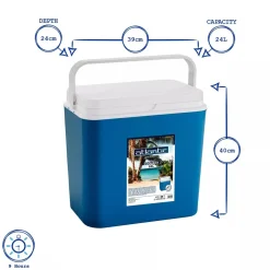 BORSA FRIGO PASSIVO PORTATILE GRANDE BLU 24LT ISOLATA PER CAMPEGGIO VIAGGIO PICNIC 860010
