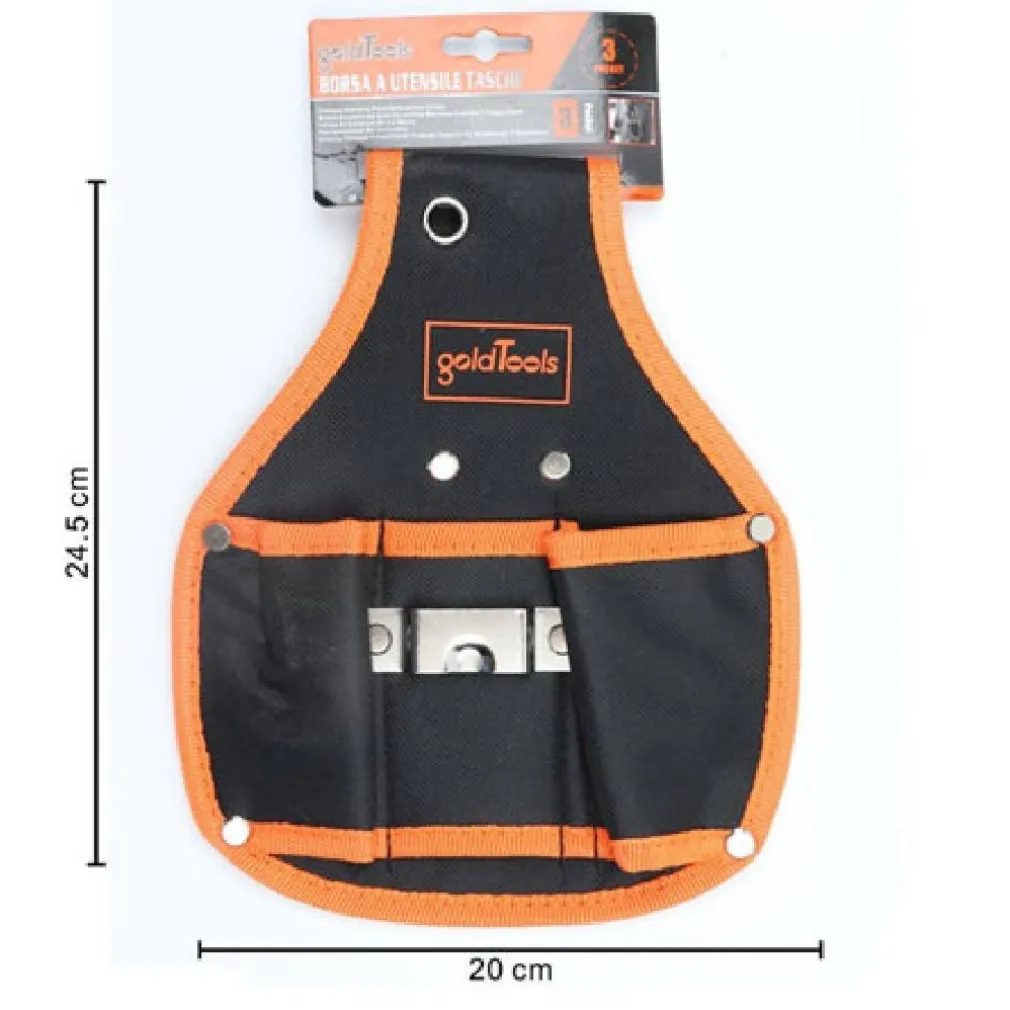 BORSA PORTA UTENSILI 3 TASCHE DA CINTURA MARSUPIO PER ATTREZZI DA LAVORO