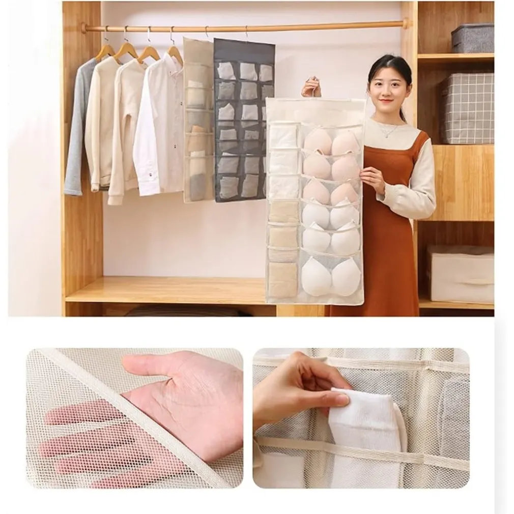 BORSA PORTAOGGETTI DA PARETE ORGANIZZATORE ARMADIO LAVABILE CON GANCIO METALLO 30 TASCHE