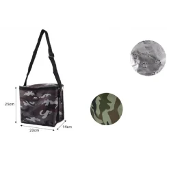 BORSA TERMICA MILITARE CON TRACOLLA 8 LT PER CAMPEGGIO SPIAGGIA 25X14X23CM 12813