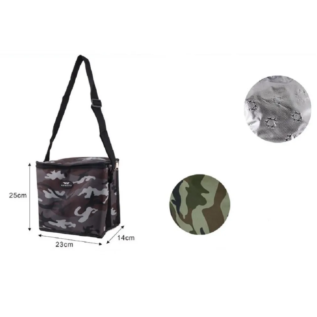 BORSA TERMICA MILITARE CON TRACOLLA 8 LT PER CAMPEGGIO SPIAGGIA 25X14X23CM 12813