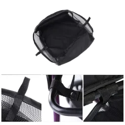 BORSA UNIVERSALE SACCHETTO SOTTO PASSEGGINO A RETE NERO PORTAOGGETTI REMOVIBILE