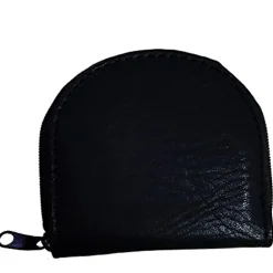 BORSELLINO WALLET UOMO DONNA PORTAMONETE TINTA UNITA MEZZA LUNA ZIP IN ECO PELLE