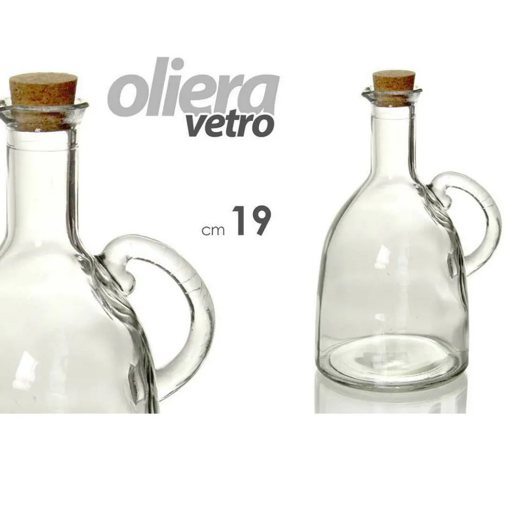 BOTTIGLIA AMPOLLA OLIERA ACETO TAPPO SUGHERO CON MANICO 580ML 19CM VETRO 775000
