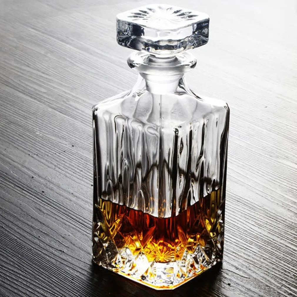 BOTTIGLIA VINTAGE PER LIQUORE WISKEY COGNAC SCOTCH IN VETRO CON TAPPO 9X23CM