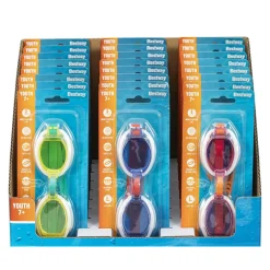 BOX 24 PZ OCCHIALI DA NUOTO PISCINA PER BAMBINI RAGAZZI 7+ ANNI DA 3 COLORI 30217