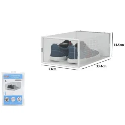 BOX CONTENITORE PER SCARPE CALZATURE SCATOLA PORTASCARPE 33.4X23X14.5CM TRASPARENTE 87646