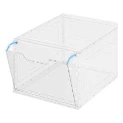 BOX CONTENITORE PER SCARPE CALZATURE SCATOLA INPILABILE 34X25X18.4CM TRASPARENTE 87648