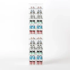 BOX CONTENITORE PER SCARPE CALZATURE SCATOLA INPILABILE 34X25X18.4CM TRASPARENTE 87648