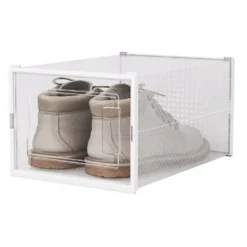 BOX CONTENITORE PER SCARPE CALZATURE SCATOLA PORTASCARPE 35X25X19.2CM TRASPARENTE 87647