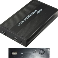 BOX HARD DISK ESTERNO 3,5" POLLICI SATA USB 2.0 HDD CASE CON ALIMENTATORE
