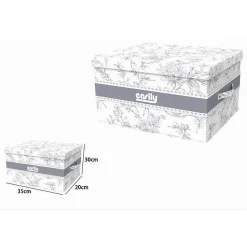 BOX PORTATUTTO SCATOLA CONTENITORE SALVASPAZIO ORGANIZER 35X30X20CM FANTASIA 87321