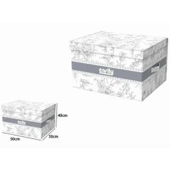 BOX PORTATUTTO SCATOLA SALVASPAZIO CONTENITORE ORGANIZER 50X40X25CM FANTASIA 87317