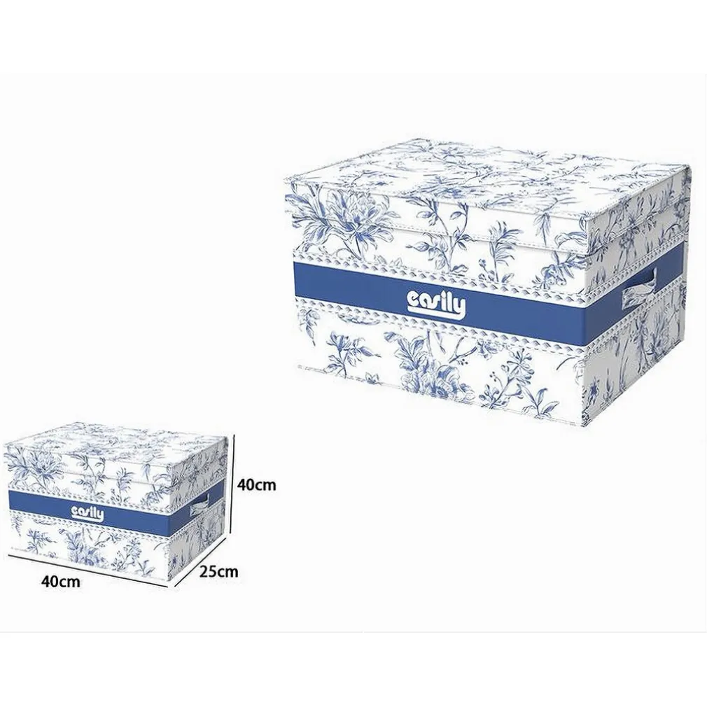 BOX PORTATUTTO SCATOLA SALVASPAZIO CONTENITORE ORGANIZER 40X40X25CM FANTASIA 87316