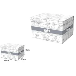 BOX PORTATUTTO SCATOLA SALVASPAZIO CONTENITORE ORGANIZER 40X40X25CM FANTASIA 87316