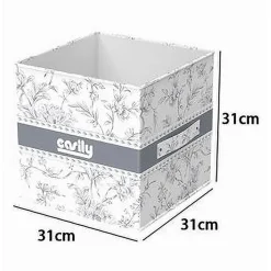 BOX PORTATUTTO SCATOLA SALVASPAZIO CONTENITORE ORGANIZER 31X31X31CM FANTASIA 87312