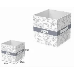 BOX PORTATUTTO SCATOLA SALVASPAZIO CONTENITORE ORGANIZER 31X31X31CM FANTASIA 87312