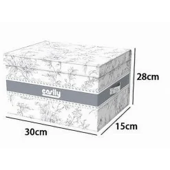 BOX PORTATUTTO SCATOLA SALVASPAZIO CONTENITORE ORGANIZER 30X28X15CM FANTASIA 87313